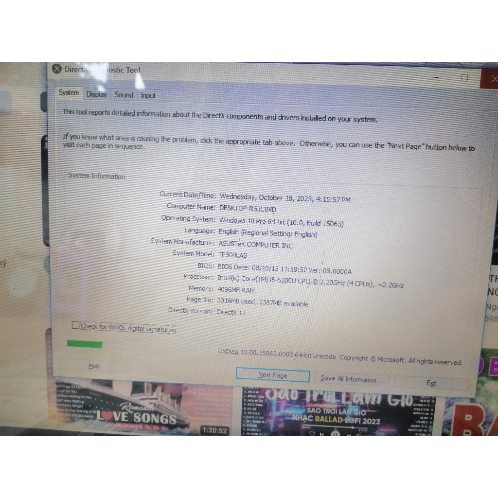 LAPTOP ASUS TP500LAB