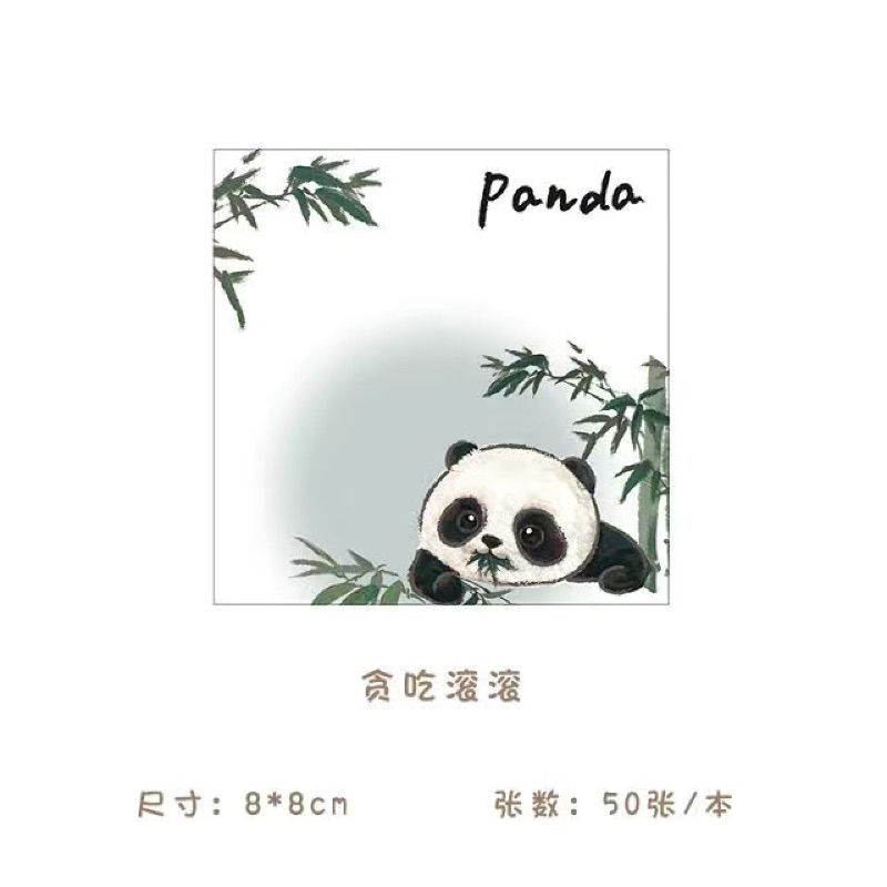 Sét 50 giấy ghi chú gấu trúc xinh