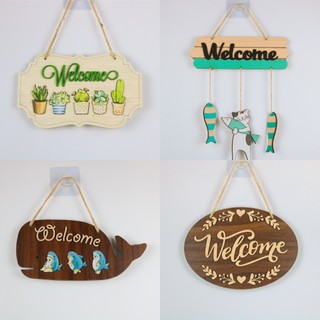 Bảng gỗ chữ Welcome decor trang trí cửa hàng, quán, shop, treo cửa  Siêu dễ thương