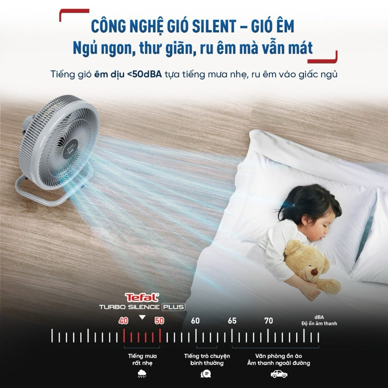Quạt sàn Tefal Turbo Silence Plus VH686790 - Xám