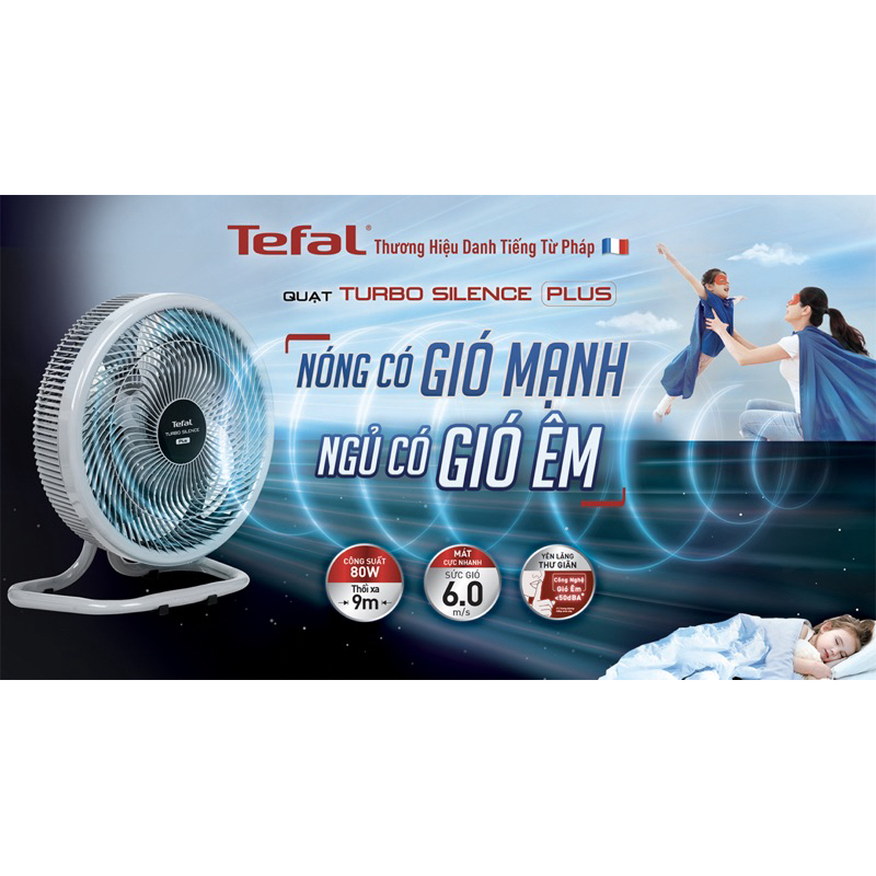 Quạt sàn Tefal Turbo Silence Plus VH686790 - Xám