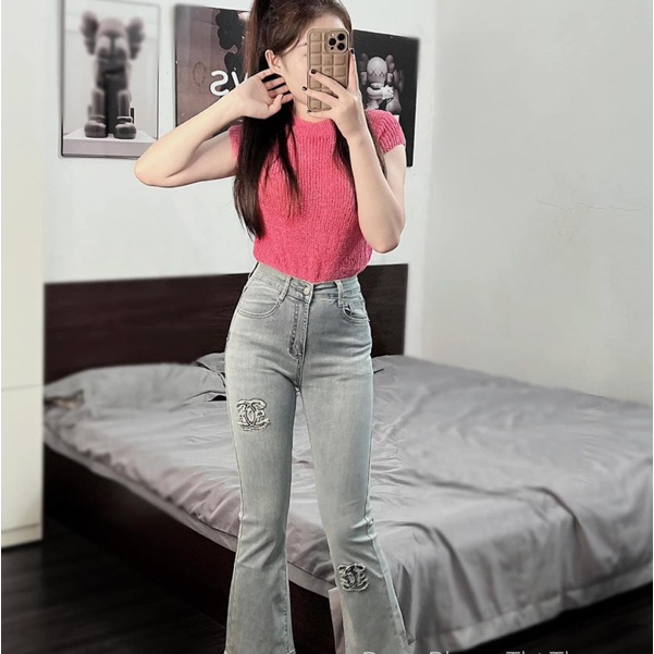 Quần Jeans Loe Thêu X Nổi Siêu Hot Cực Hack Dáng
