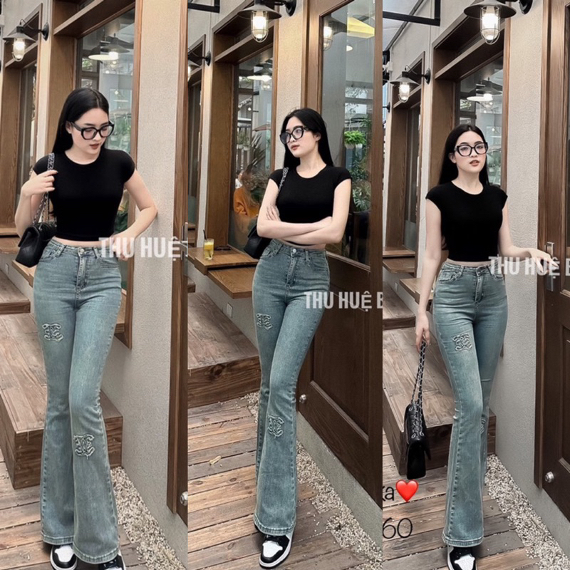 Quần Jeans Loe Thêu X Nổi Siêu Hot Cực Hack Dáng