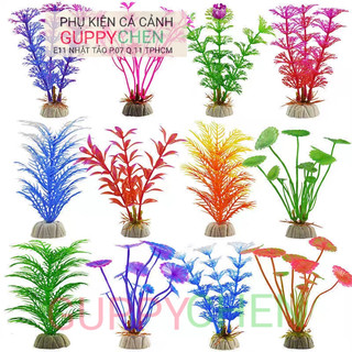Cây thủy sinh nhựa trang trí hồ cá tiểu cảnh terarium