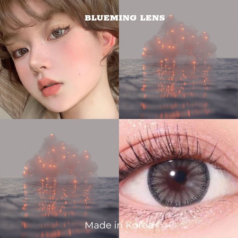(0 độ) Lens mắt kính áp tròng BARBIE GRAY/ BROWN vân tia xám/ nâu tây style búp bê lạ mắt Giãn To dia 14.5mm