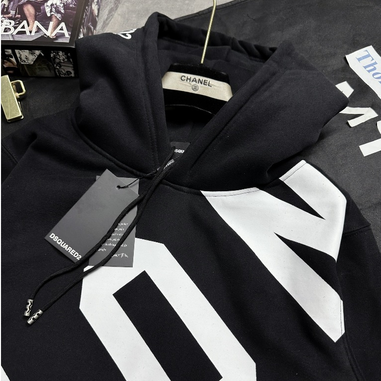 Áo Hoodie Nam Đê Ét Quy Hình In Chéo Thân Siêu Đẹp - Áo Hoodie Nam DSQ In Chữ Cao Cấp