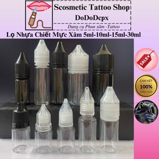 ✅Combo 50 Vỏ chiết Nhựa 5ml lắp đen ✅Lọ Nhựa Chiết Mực Phun Xăm-Hũ Nhựa Chiết Tinh Dầu 5ml-10ml-15ml-30ml