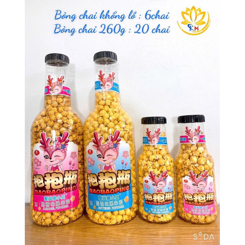Bỏng ngô chai Trung 45k/ 1 chai vừa 260gr