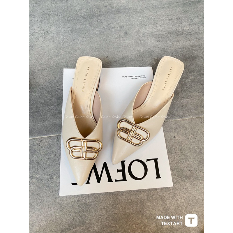 Sục cao gót mũi nhọn OSHO, chất da lì cao cấp, êm chân