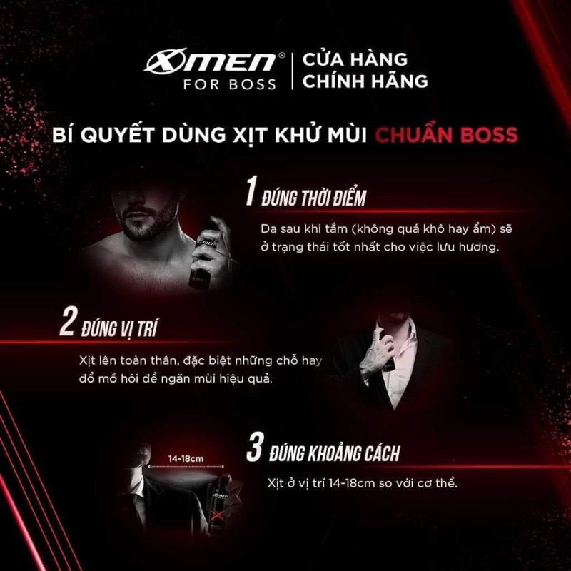 Xịt khử mùi X-MEN For Boss 50ml