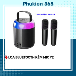 Loa bluetooth kèm mic karaoke y2 - pin trâu - bắt tiếng cực tốt - bass đầm - chính hãng phukien 365