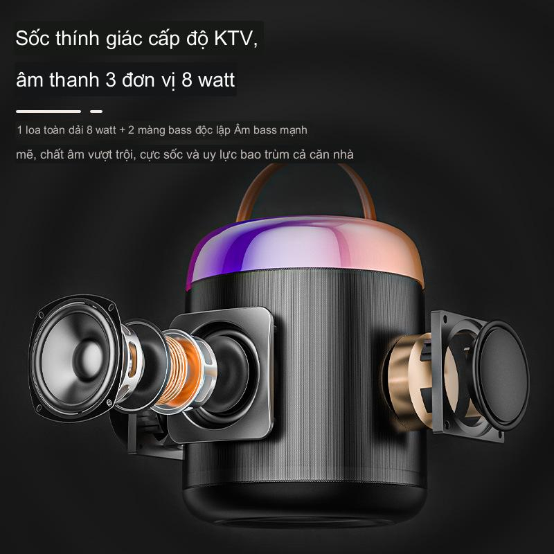 Loa Bluetooth Kèm Mic Karaoke Y2 - Pin Trâu - Bắt Tiếng Cực Tốt - Bass Đầm - Chính Hãng Phukien 365