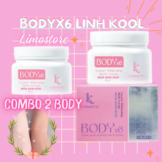 Combo 2 Kem body X6 Luxury Linh Kool chính hãng, dưỡng trắng, cấp ẩm không trôi, thơm lâu 250gram