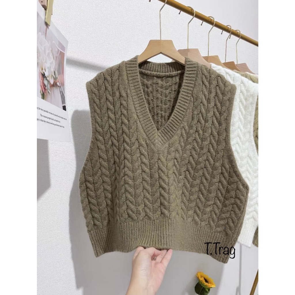 Áo gile thừng len lông thỏ siêu bông đẹp hàng QC freesize