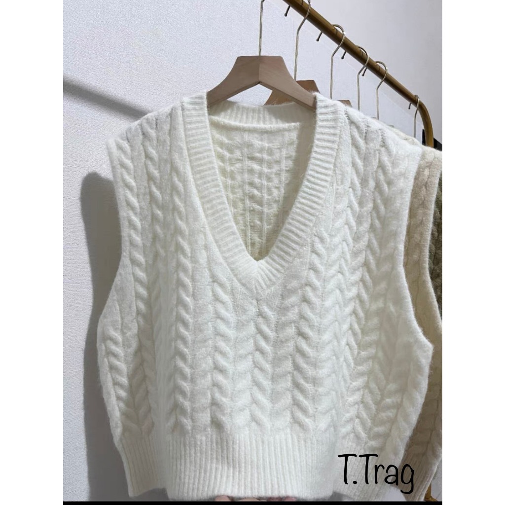 Áo gile thừng len lông thỏ siêu bông đẹp hàng QC freesize