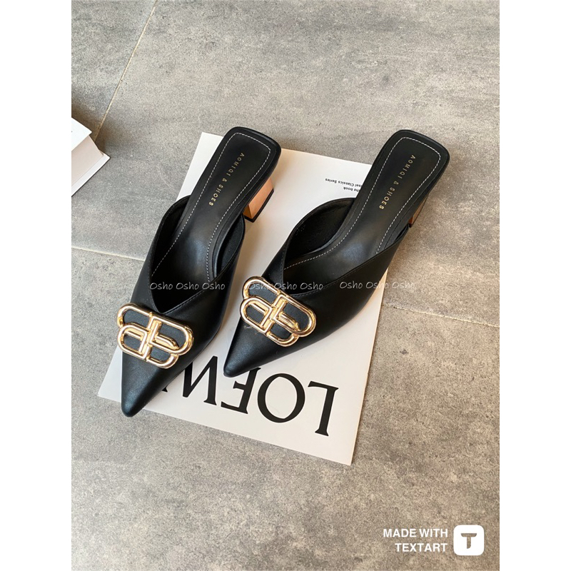 Sục cao gót mũi nhọn OSHO, chất da lì cao cấp, êm chân