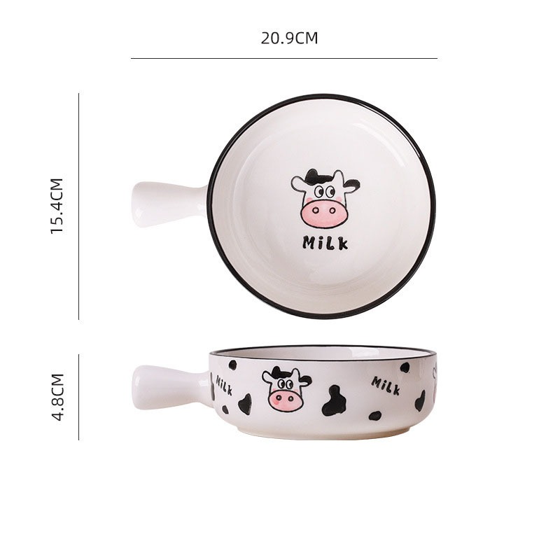 Bộ chén dĩa bát đĩa hình con bò siêu đáng yêu