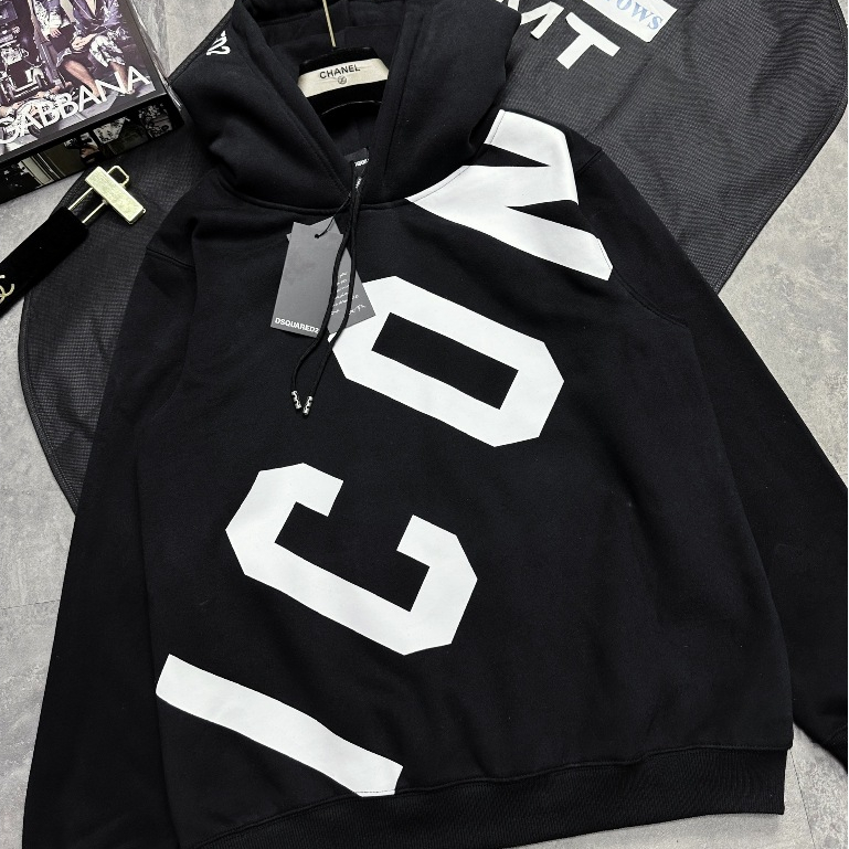 Áo Hoodie Nam Đê Ét Quy Hình In Chéo Thân Siêu Đẹp - Áo Hoodie Nam DSQ In Chữ Cao Cấp