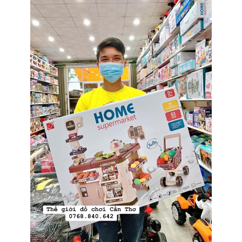 Đồ chơi quầy siêu thị kèm xe đẩy cỡ lớn