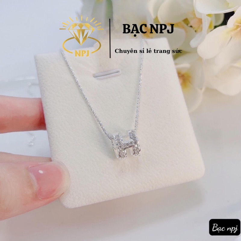 Dây chuyền chữ H , Vòng cổ nữ Bạc Ta ⚡️ XINH XẮN ⚡️ cho nữ - Bạc Npj