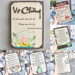 Bảng Gỗ Vợ chồng Nghĩa Nặng Tình Sâu Thương nhau đến nối bạc đầu còn THƯƠNG