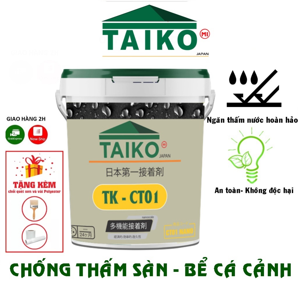 keo chống thấm bể cá coi, bể chứ nước, sàn bê tông - Taiko CT01 màu đen. Phân Phối Chính Hãng