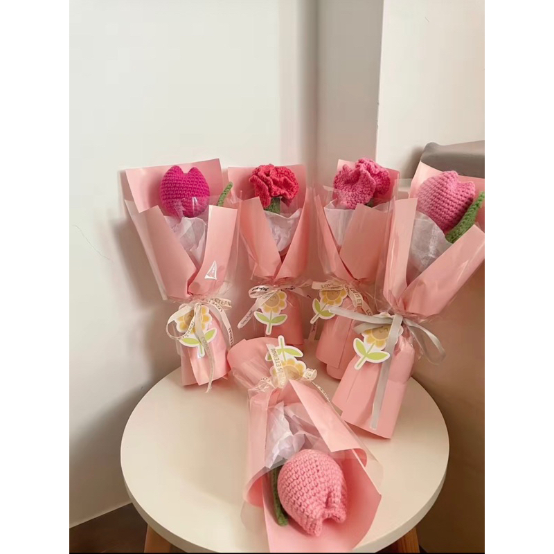 HOA CẨM CHƯỚNG LEN HANDMADE tặng người yêu sinh nhật lễ 8/3, 20/10, 14/2 có gói bó theo yêu cầu