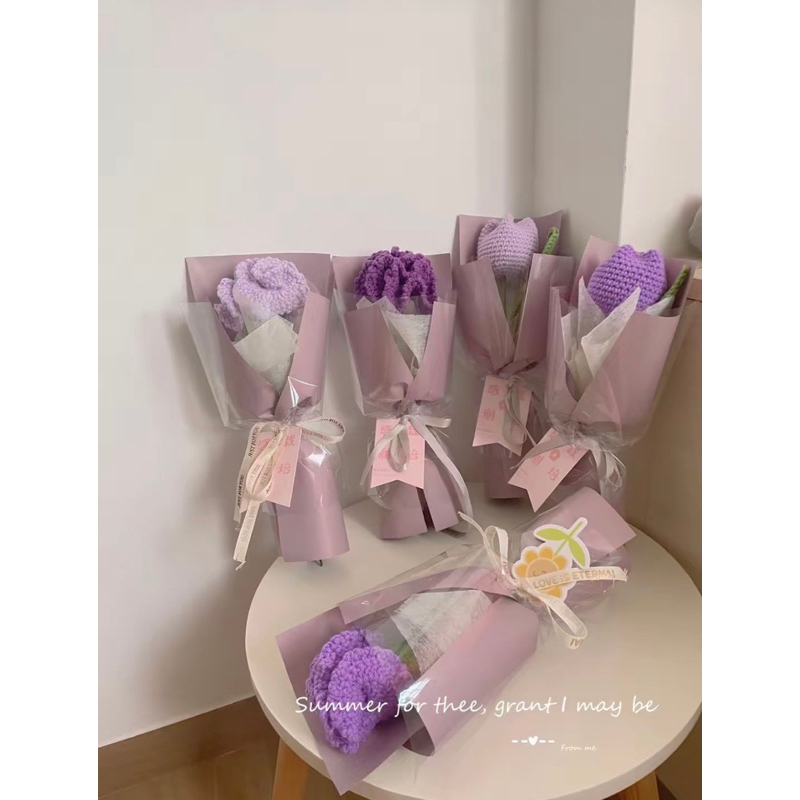 HOA CẨM CHƯỚNG LEN HANDMADE tặng người yêu sinh nhật lễ 8/3, 20/10, 14/2 có gói bó theo yêu cầu