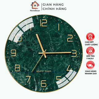 Đồng hồ treo tường kim đồng hồ tròn treo tường phong cách hiện đại, đồng hồ tráng gương 5d cao cấp -hq10