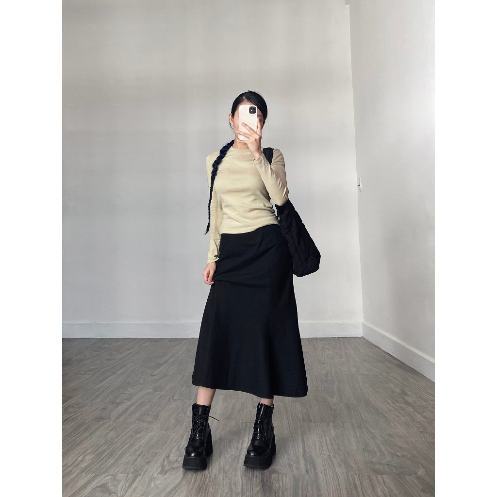 Áo Cotton Len Tay Dài Ôm Body - Lindy Long Sleeve T-Shirt