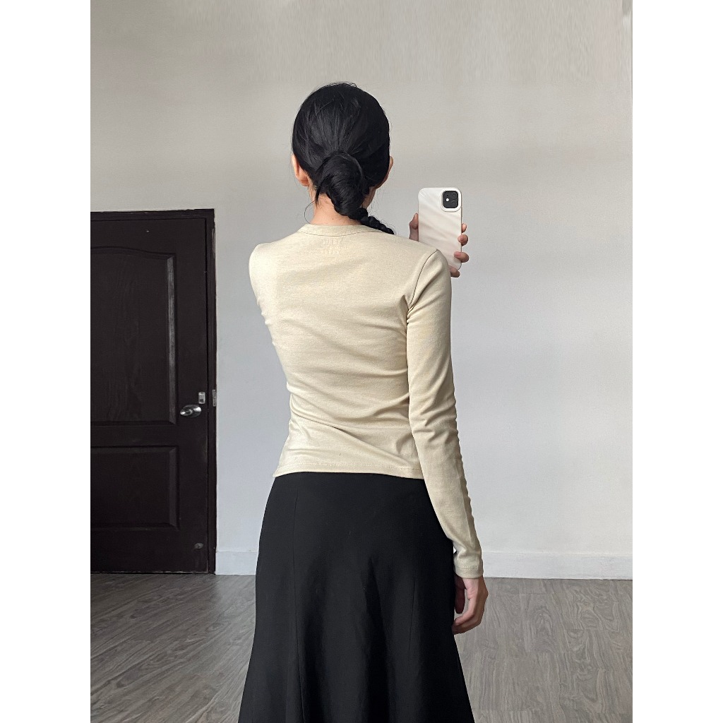 Áo Cotton Len Tay Dài Ôm Body - Lindy Long Sleeve T-Shirt