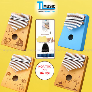 KA03 Đàn Kalimba 17 Phím Cho Người Mới Tập _ Tặng Hướng Dẫn , Túi , Búa , Khăn Lau