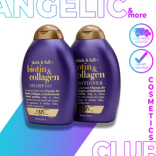  Bộ Dầu Gội Xả Biotin Collagen Phục Hồi Tóc, Giảm Gãy Rụng Tóc OGX 385ML Màu Tím