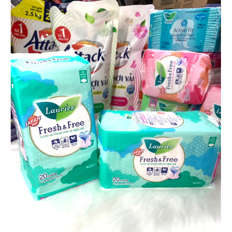 Băng vệ sinh Fresh&Free Laurier 20 miếng (mỏng cánh)