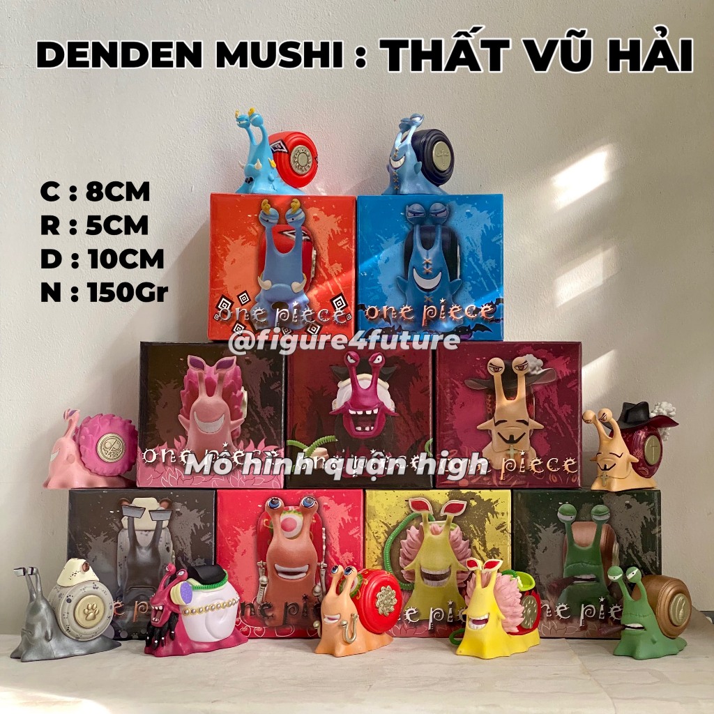 Mô hình Denden Mushi thất vũ hải cao 8CM - mô hình ốc sên truyền tin One piece - bộ 9 ốc sên thất vũ hải