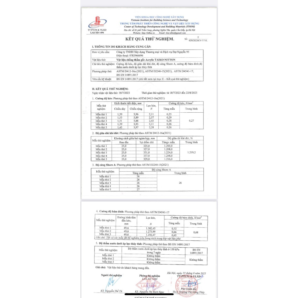 Keo Chống Thấm 2 Thành Phần Nitton Taikomi 5L - Ngăn thấm nước cho bề mặt bê tông, xi măng cát. Phân Phối Chính Hãng