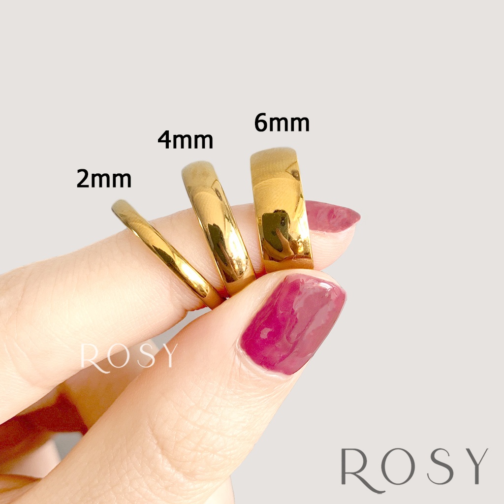 Nhẫn Titan Trơn không gỉ vàng, vàng hồng cao cấp NT01  Rosy