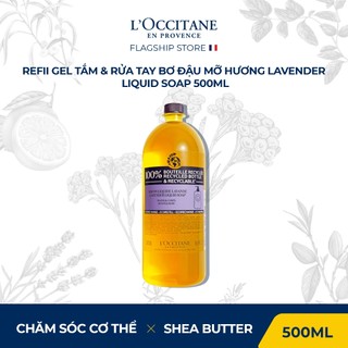 Refill gel tắm & rửa tay bơ đậu mỡ l'occitane hương lavender liquid soap 500ml