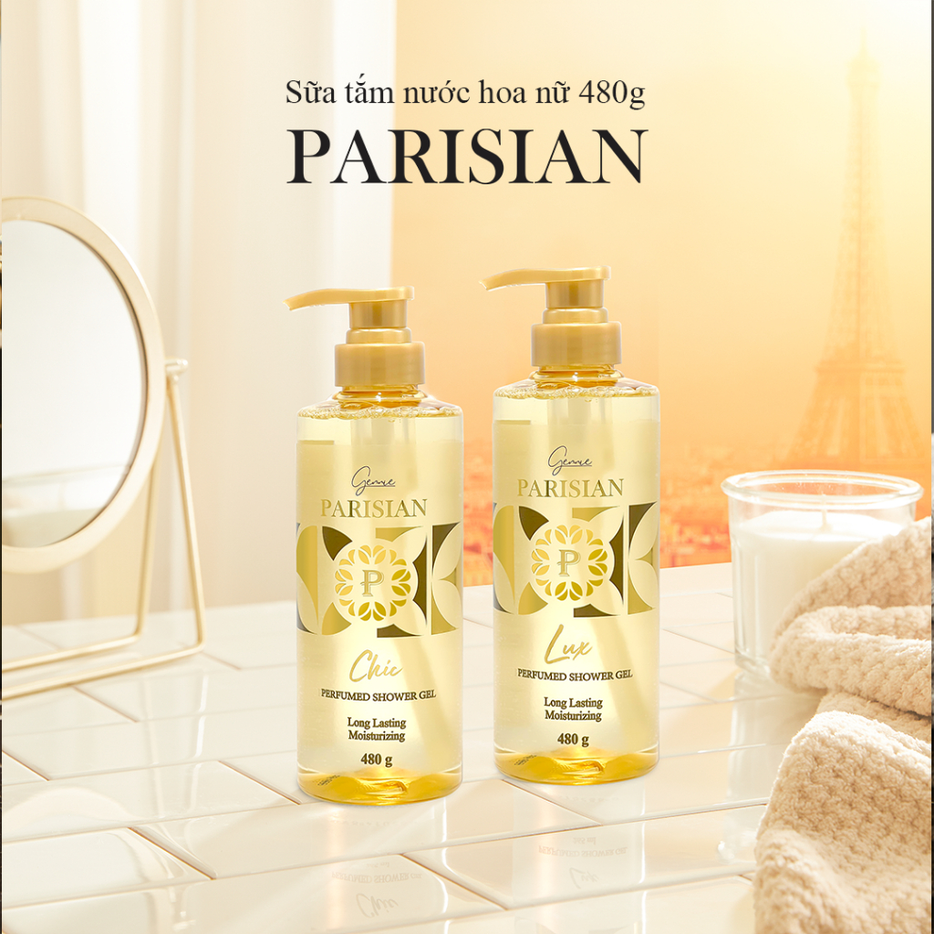 Sữa tắm Nước hoa Nữ Gennie Parisian 480ml hương thơm sang trọng, quyến rũ