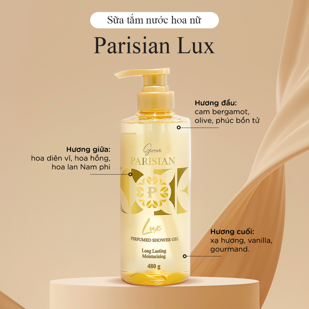 Sữa tắm Nước hoa Nữ Gennie Parisian 480ml hương thơm sang trọng, quyến rũ