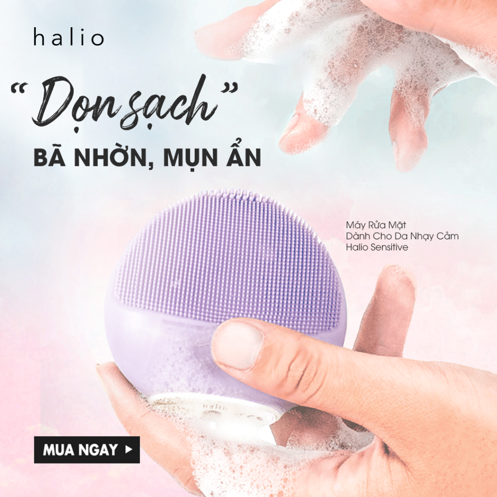 Máy rửa mặt Halio Sensitive Facial Device cho da nhạy cảm - Purple Rain