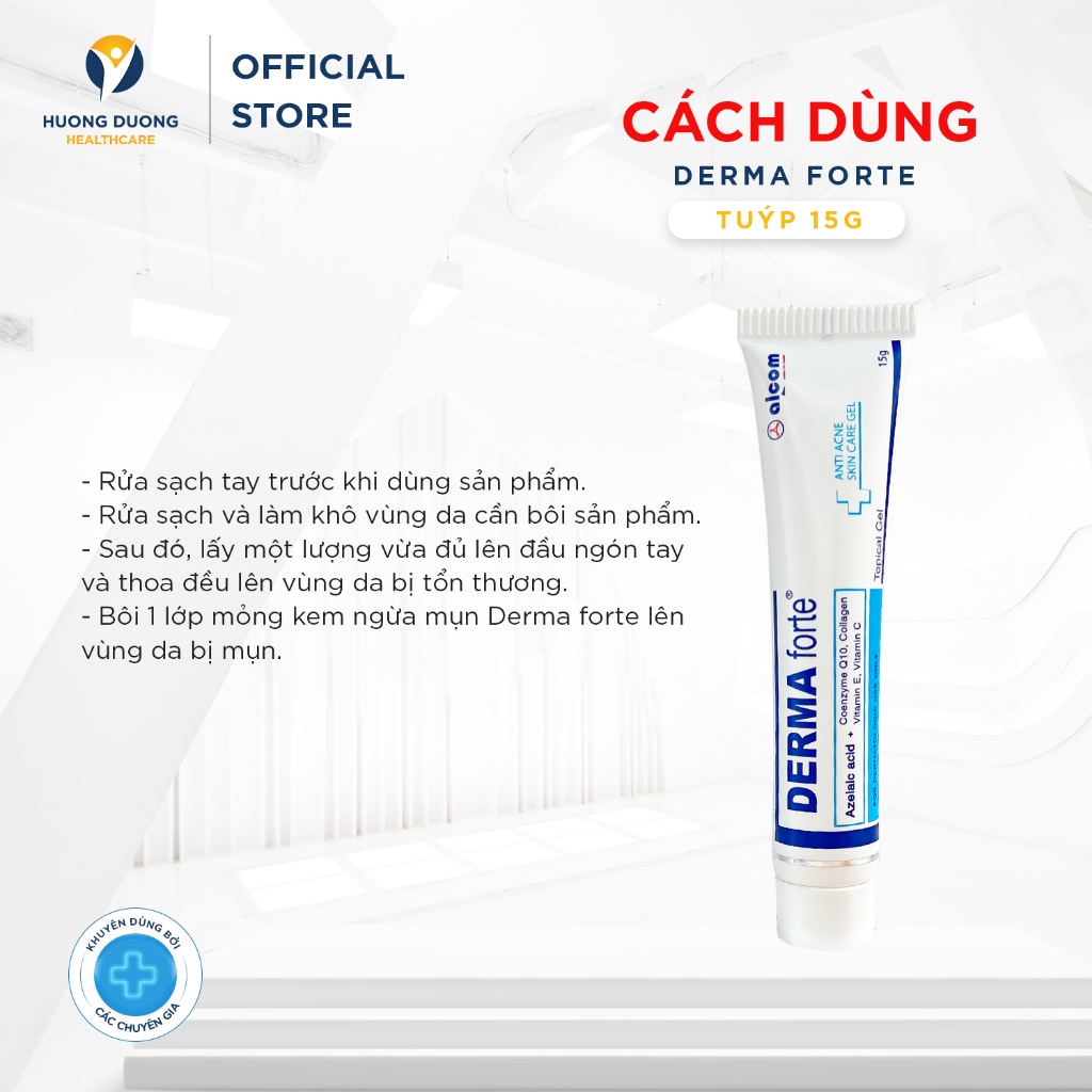 Kem mụn Derma Forte mờ thâm, giảm sẹo,kem dưỡng da giảm mụn tuýp 15g - Gamma