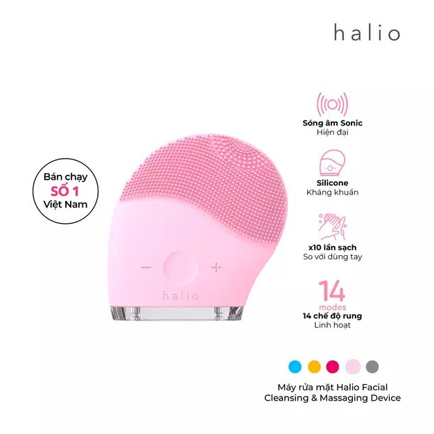 Máy Rửa Mặt Halio Facial Cleansing & Massaging Device dành cho mọi loại da