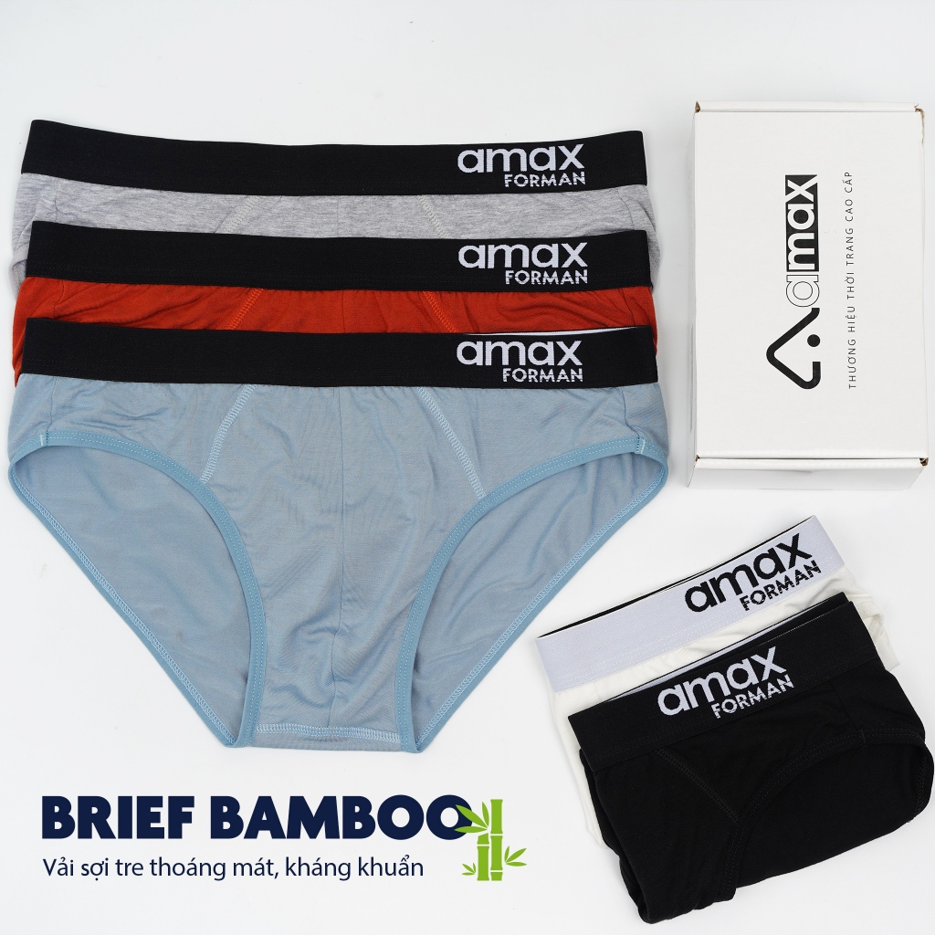 Quần lót tam giác nam BRIEF BAMBOO, mềm mát, kháng khuẩn -Thương hiệu Amax