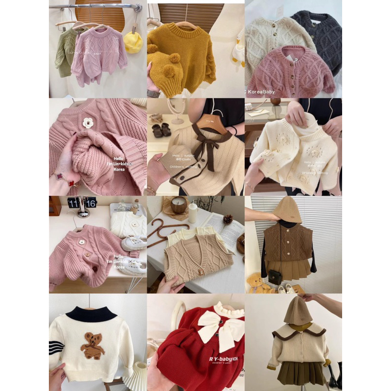 Xả lộn xộn lẻ sai áo len quảng châu  cho bé từ  10-40kg -ATE12