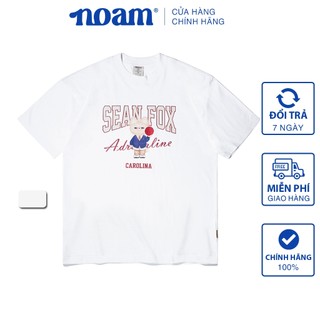 Combo 2 áo thun form rộng noam sean fox unisex 100% cotton - màu trắng