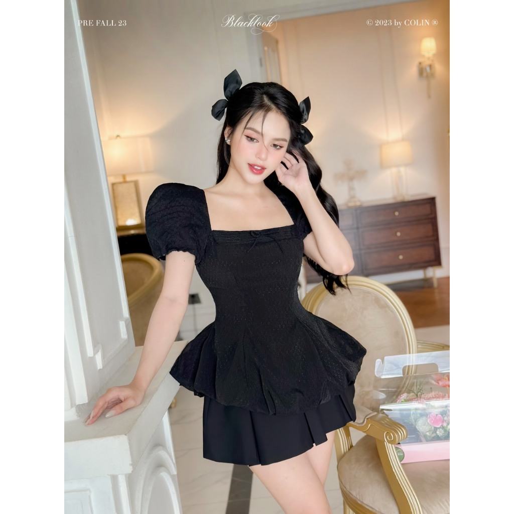 Áo nữ dáng ôm tay búp nơ lưng tùng bồng