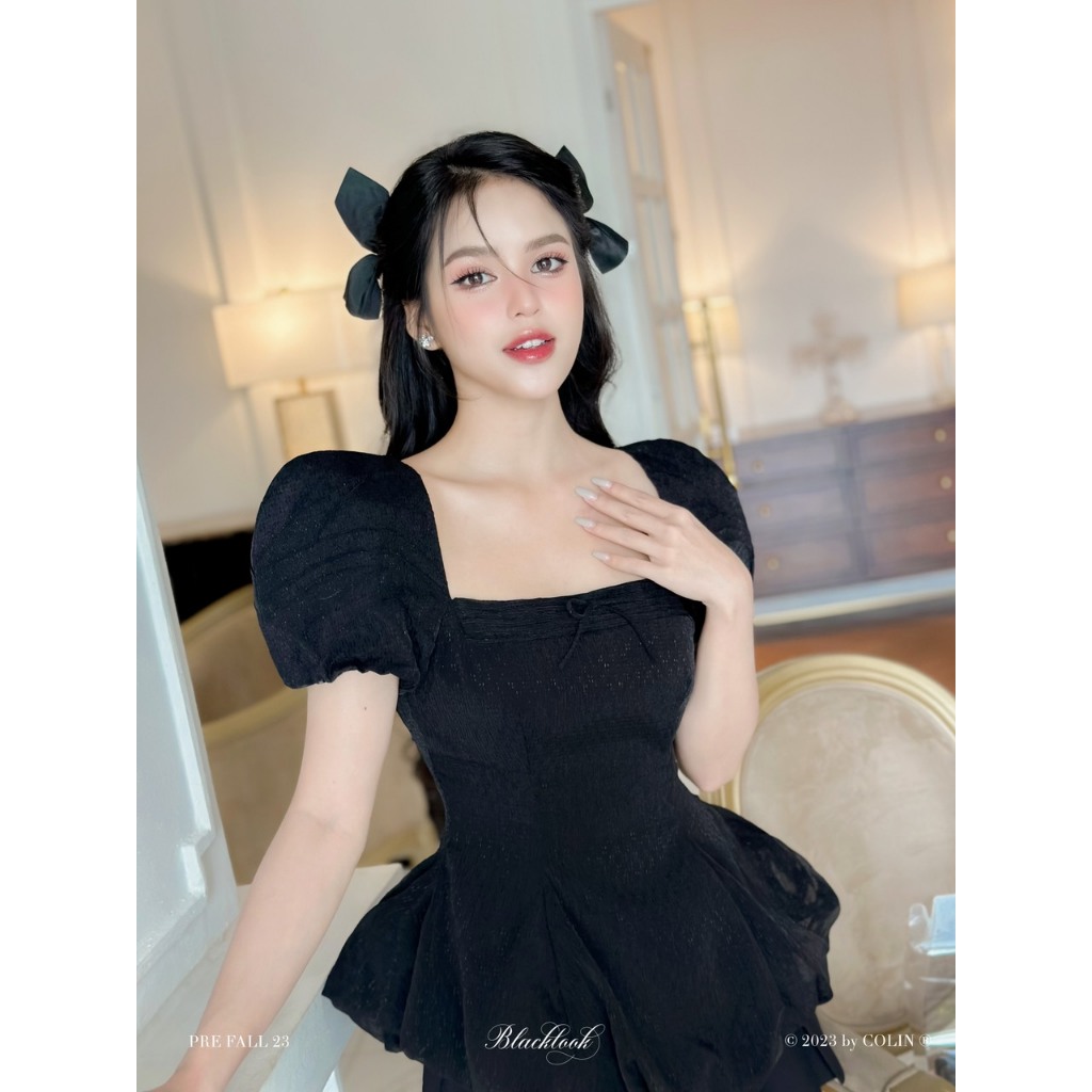 Áo nữ dáng ôm tay búp nơ lưng tùng bồng