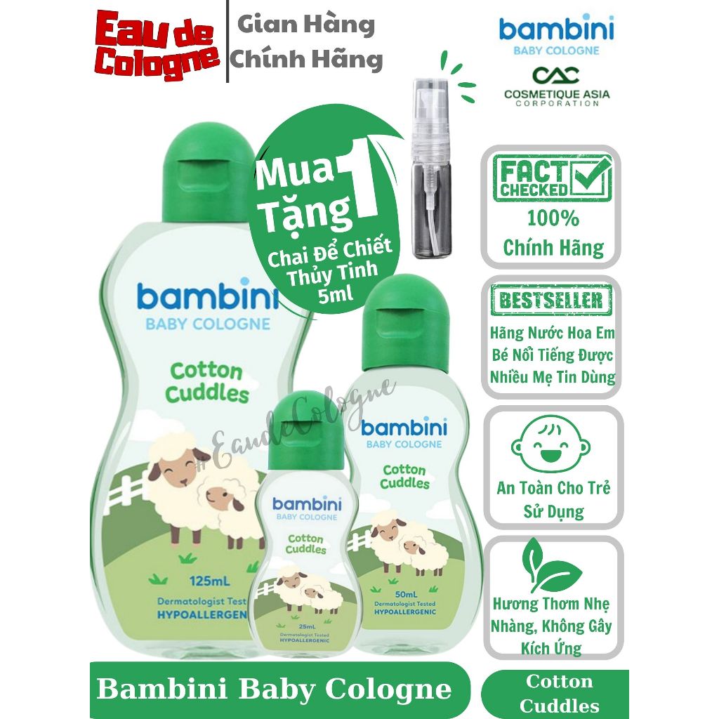 Nước Hoa Em Bé BAMBINI - Cotton Cuddles (Green)