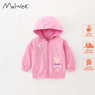 Áo khoác nỉ hồng đậm Peppa Malwee thời trang trẻ em từ 2-7 tuổi MW7138